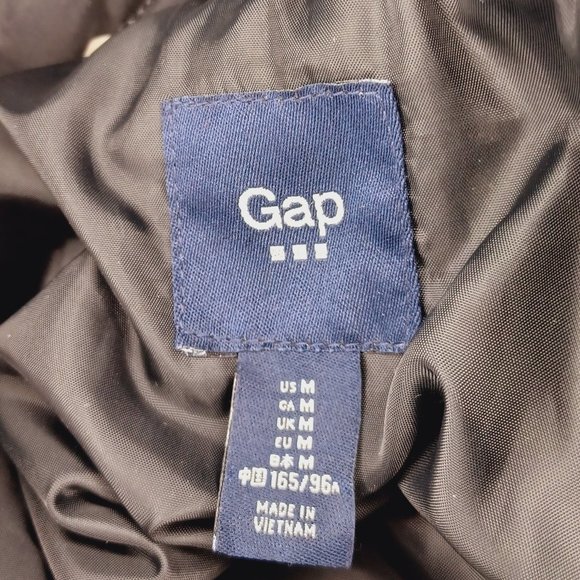 GAP Black And White Striped Quilted Vest Size Medium - Picture 3 of 4